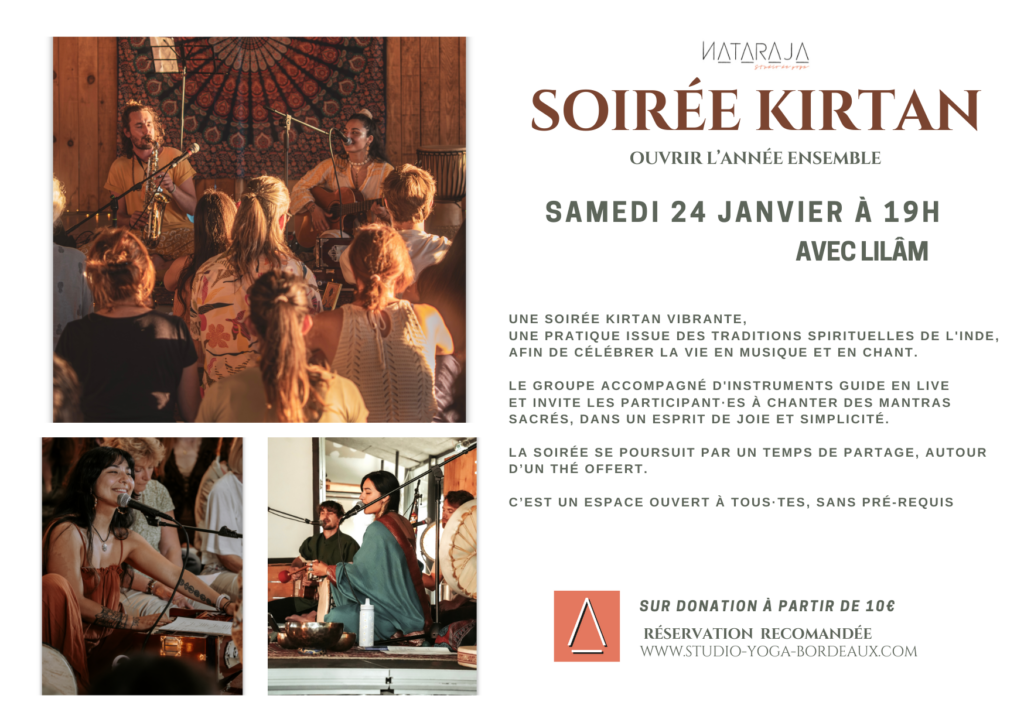 soirée Kirtan chez Nataraja Yoga pour ouvrir cette nouvelle année