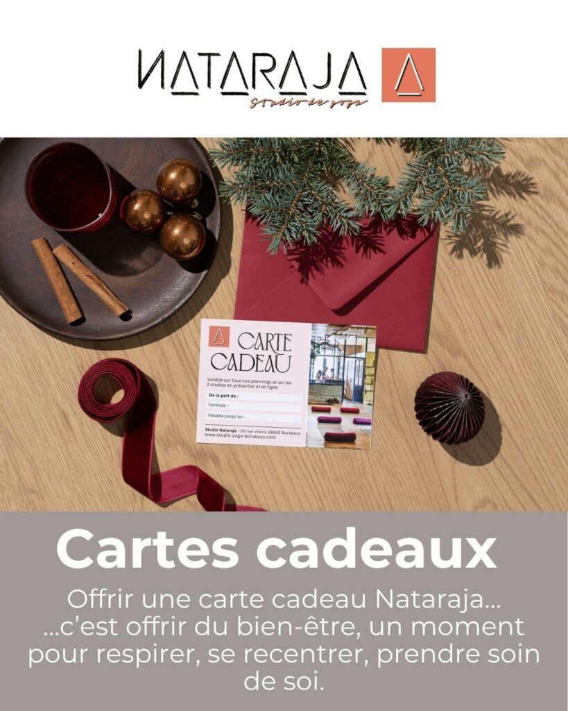 carte cadeau Yoga studio Nataraja à Bordeaux